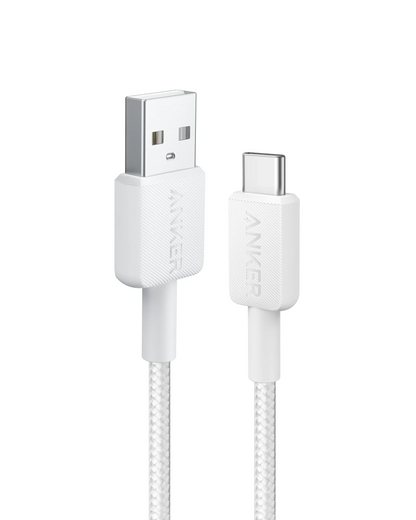 Καλώδιο Δεδομένων και Φόρτισης USB-A - USB-C Anker 322, 18W, 1.8m, Λευκό A81H6G21