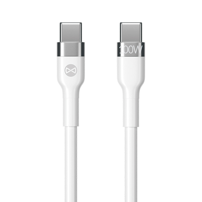 Καλώδιο Δεδομένων και Φόρτισης USB-C - USB-C Forever Flexible, 100W, 2m, Λευκό
