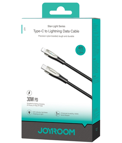Καλώδιο Δεδομένων και Φόρτισης USB-C - Lightning Joyroom S-A31, 30W, 1.2m, Μαύρο