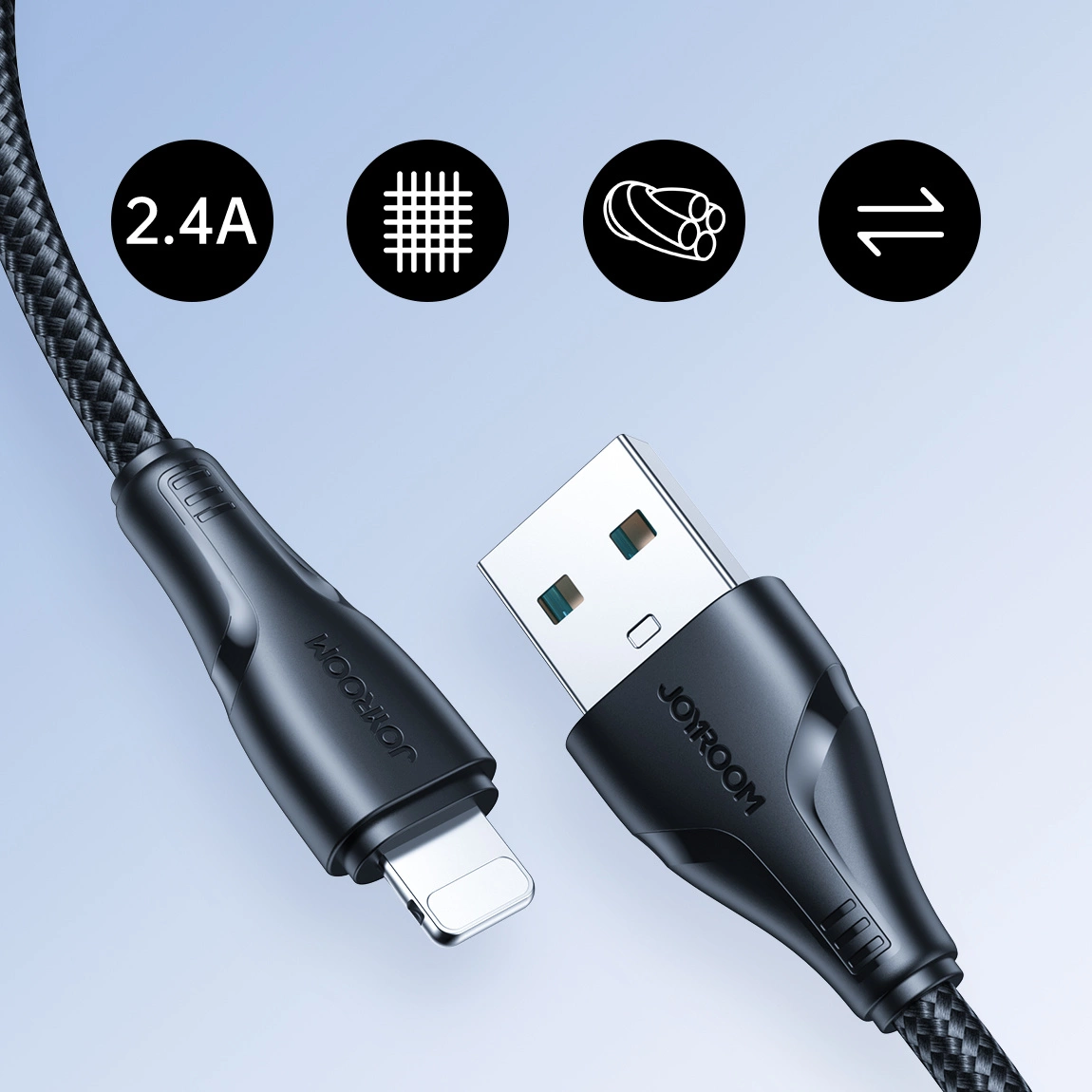 Καλώδιο Δεδομένων και Φόρτισης USB-A - Lightning Joyroom S-A11, 18W, 1.2m, Μαύρο