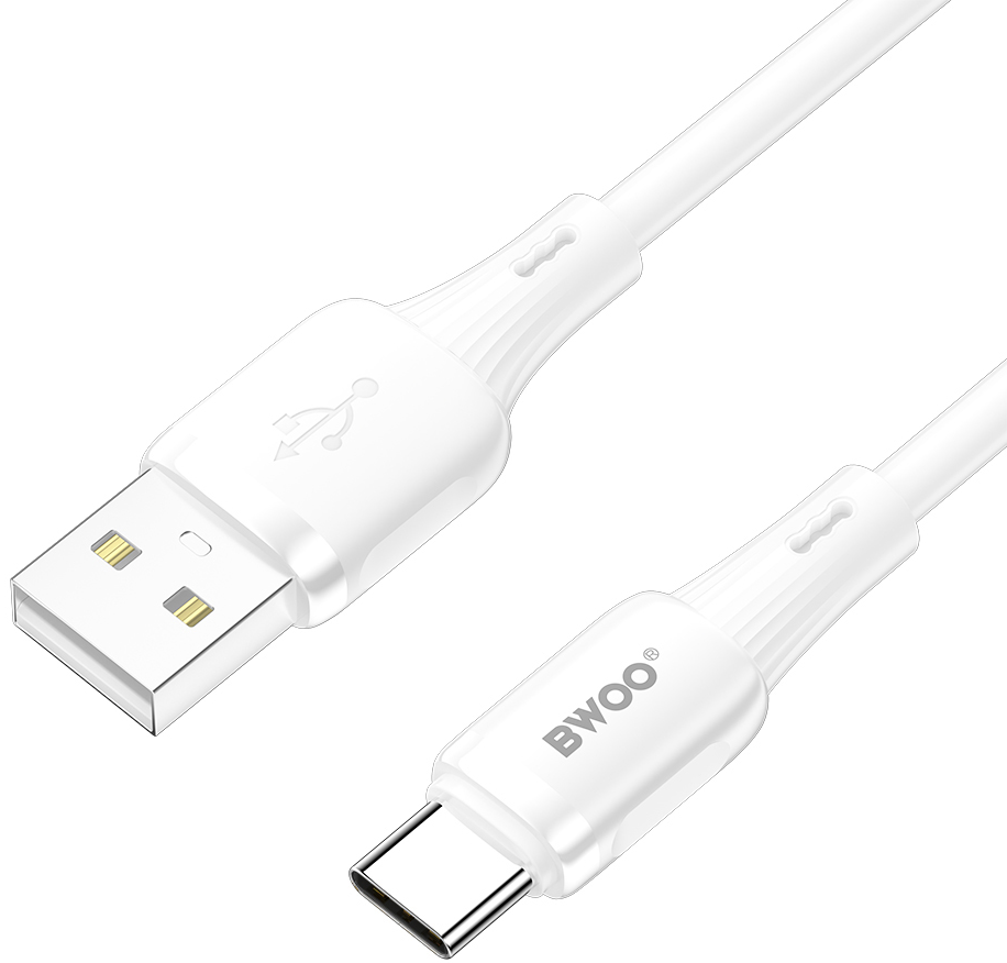 Καλώδιο Δεδομένων και Φόρτισης USB-A - USB-C BWOO X329C, 18W, 1μ, Λευκό