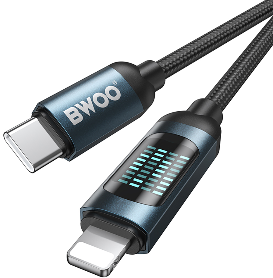 Καλώδιο Δεδομένων και Φόρτισης USB-C - Lightning BWOO X305 Display, 27W, 1μ, Μαύρο