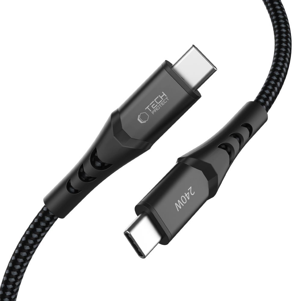 USB-C Data and Charging Cable - USB-C Tech-Protect UB11T Ultraboost, 240W, 1m, Black