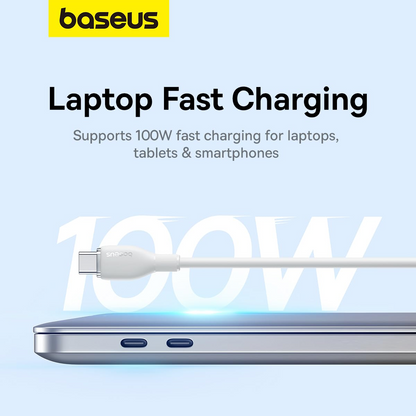 Καλώδιο Δεδομένων και Φόρτισης USB-C - USB-C Baseus Pudding, 100W, 1.2m, Λευκό P10355702221-00
