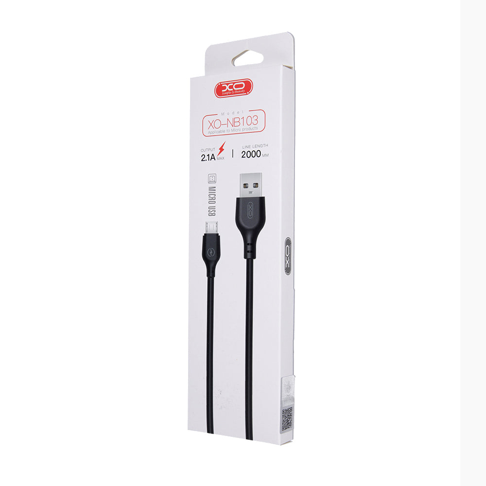 Καλώδιο Δεδομένων και Φόρτισης USB-A - microUSB XO Design NB103, 18W, 2m, Μαύρο