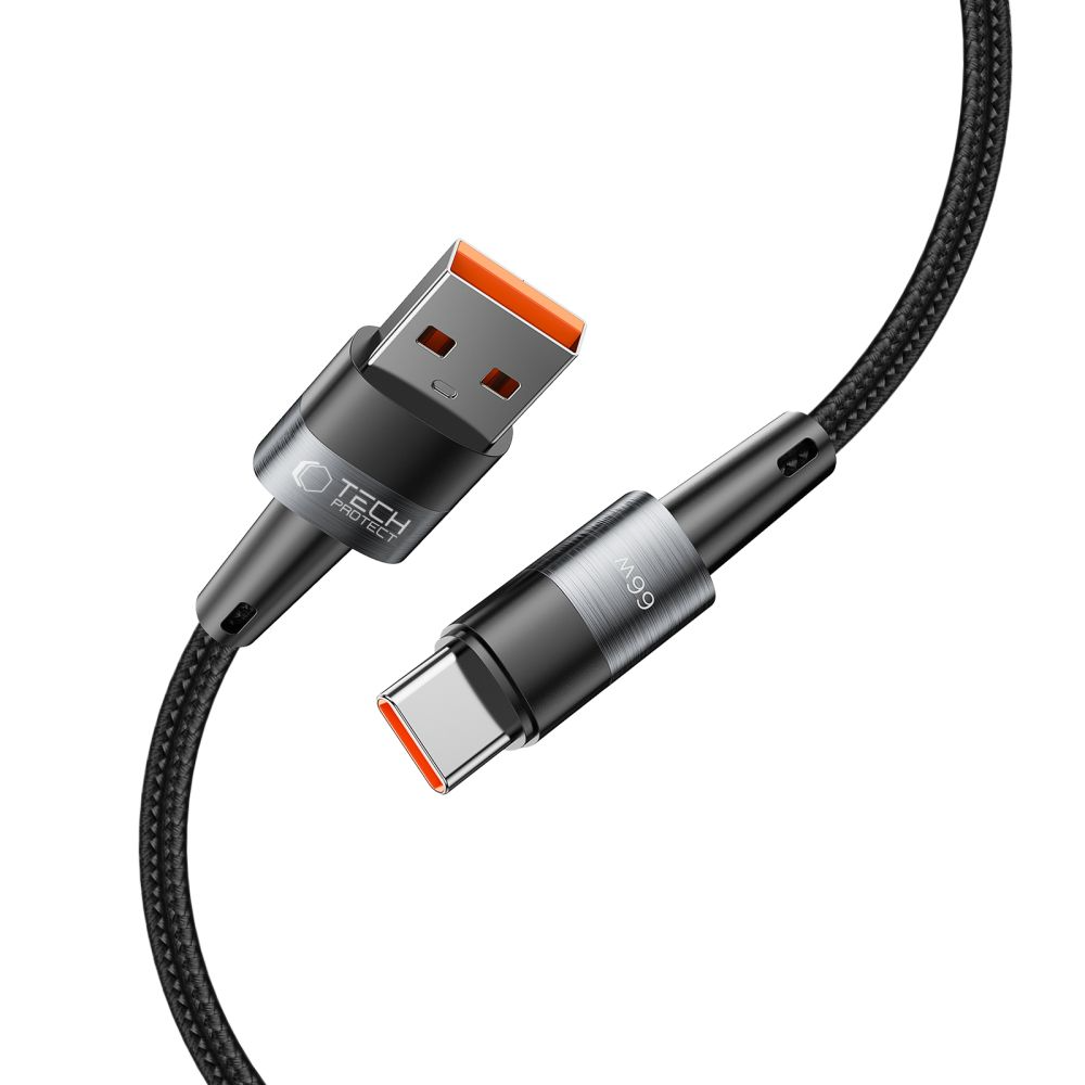 USB-A to USB-C Data and Charging Cable Tech-Protect Ultraboost, 66W, 0.5m, Gray