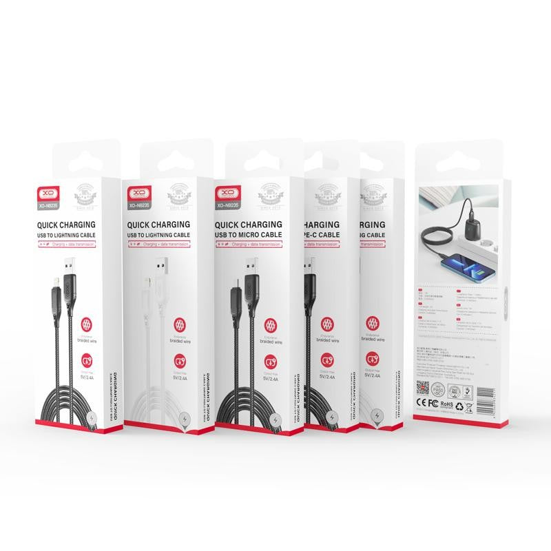 Καλώδιο Δεδομένων και Φόρτισης USB-A - USB-C XO Design NB235, 18W, 1m, Μαύρο
