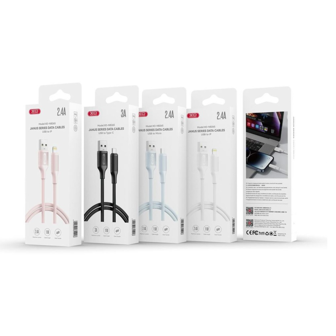Καλώδιο Δεδομένων και Φόρτισης USB-A - USB-C XO Design NB265, 18W, 1m, Λευκό