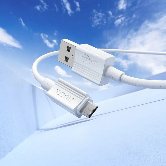 Καλώδιο Δεδομένων και Φόρτισης USB-A - microUSB HOCO X107, 18W, 1μ, Λευκό