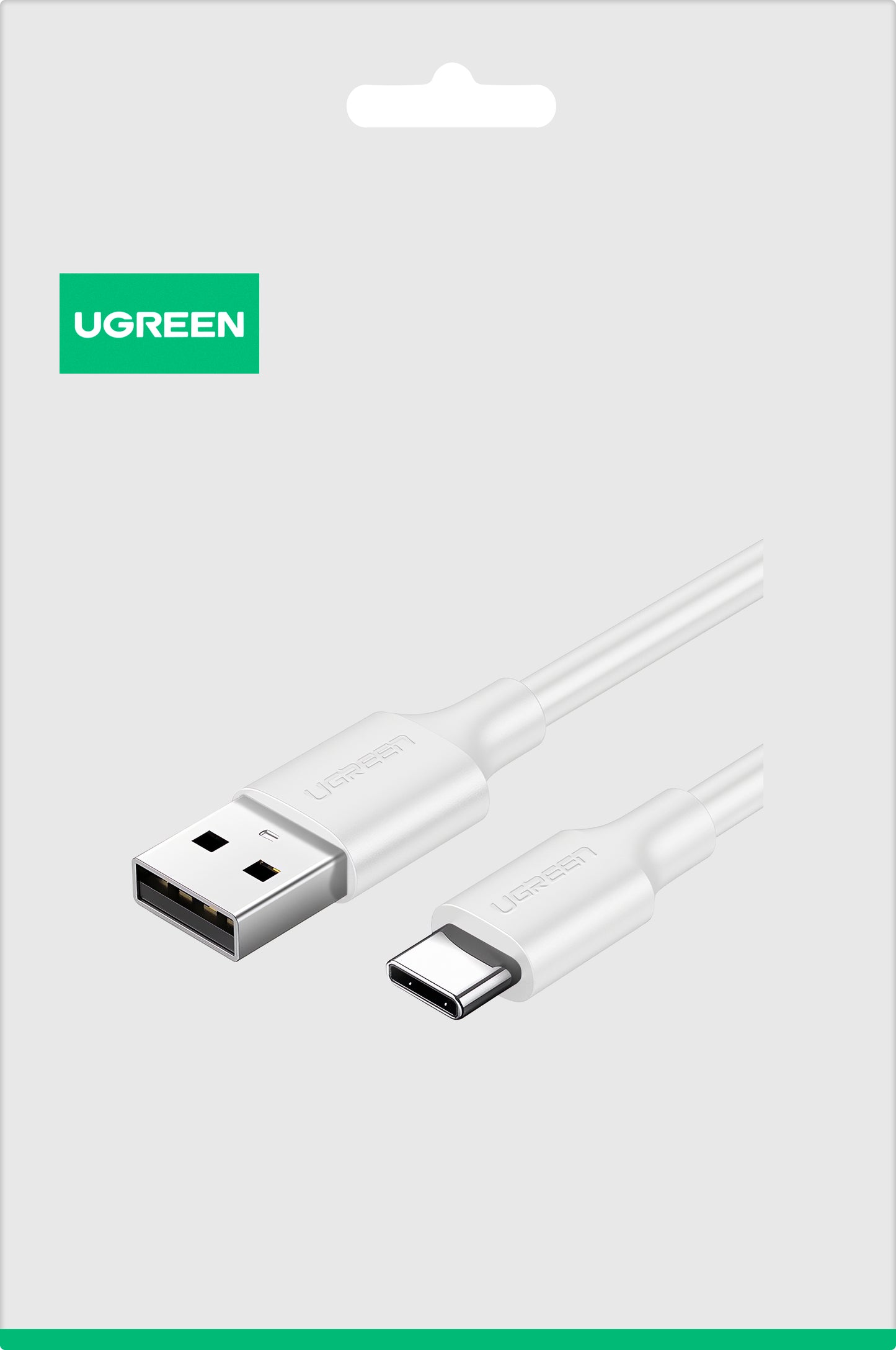 Καλώδιο Δεδομένων και Φόρτισης USB-A - USB-C UGREEN US287, 18W, 1.5m, Λευκό