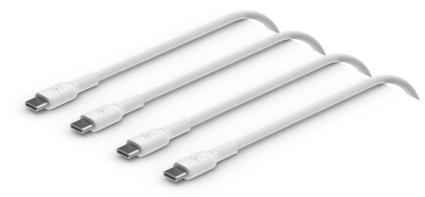 Καλώδιο Δεδομένων και Φόρτισης USB-C - USB-C Belkin BoostCharge, 60W, 1μ, Σετ 2 τεμαχίων, Λευκό CAB003bt1MWH2PK