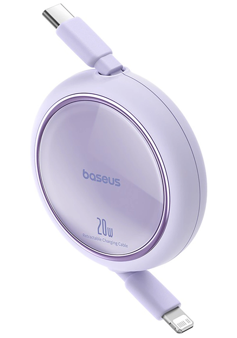 Καλώδιο Δεδομένων και Φόρτισης USB-C - Lightning Baseus Free2Pull Mini Retractable, 20W, Μωβ P10364501511-00