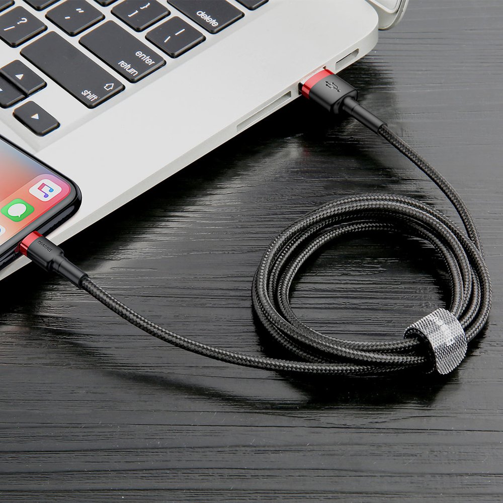 Καλώδιο Δεδομένων και Φόρτισης USB-A - Lightning Baseus Cafule, 18W, 3m, Κόκκινο CALKLF-R91