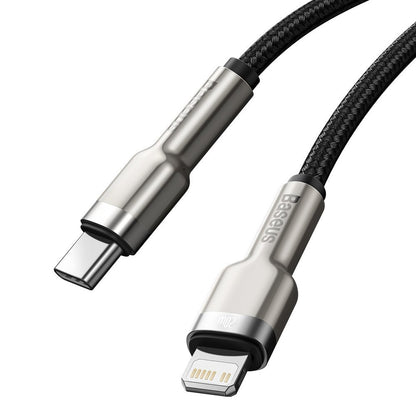 Καλώδιο Δεδομένων και Φόρτισης USB-C - Lightning Baseus Cafule Metal Series, 20W, 2m, Μαύρο CATLJK-B01