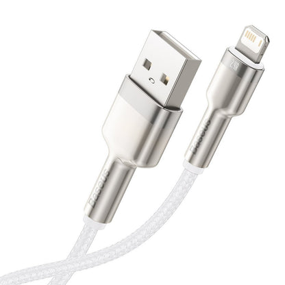 Καλώδιο Δεδομένων και Φόρτισης USB-A - Lightning Baseus Cafule Metal Series, 18W, 2m, Λευκό CALJK-B02