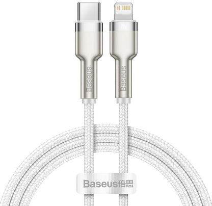 Καλώδιο Δεδομένων και Φόρτισης USB-C - Lightning Baseus Cafule Metal Series, 20W, 2m, Λευκό CATLJK-B02