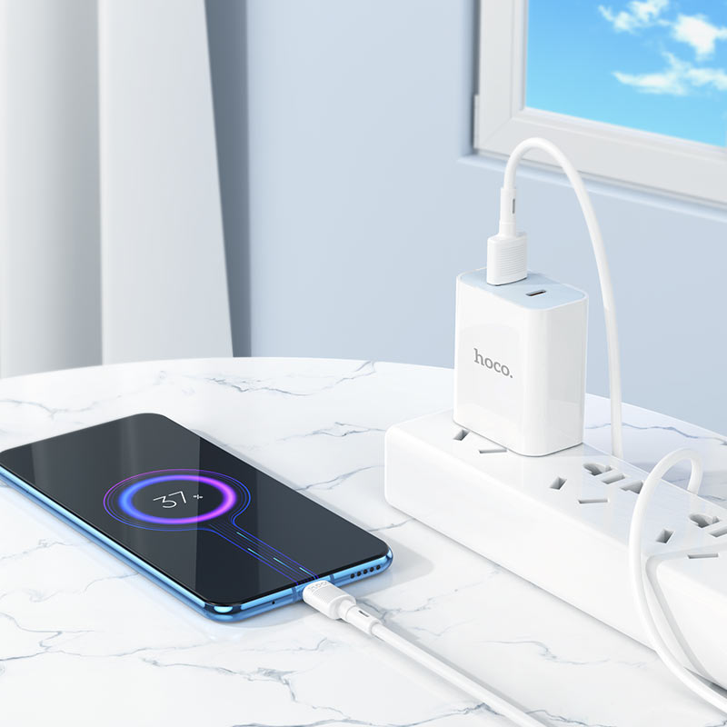 Καλώδιο Δεδομένων και Φόρτισης USB-A - microUSB HOCO X83 Victory, 18W, 1m, Λευκό