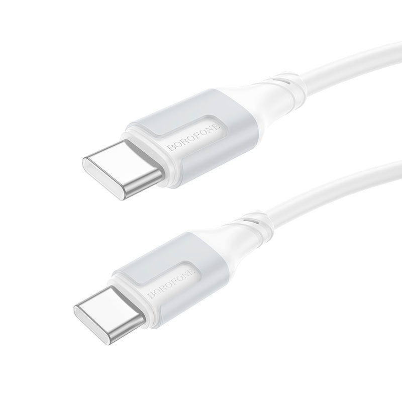 Καλώδιο Δεδομένων και Φόρτισης USB-C - USB-C Borofone BX101 Creator, 60W, 1m, Λευκό