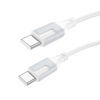 Καλώδιο Δεδομένων και Φόρτισης USB-C - USB-C Borofone BX101 Creator, 60W, 1m, Λευκό