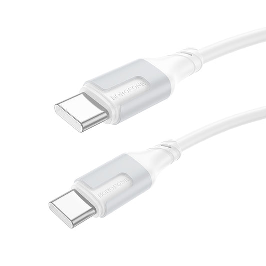 Καλώδιο Δεδομένων και Φόρτισης USB-C - USB-C Borofone BX101 Creator, 60W, 1m, Λευκό