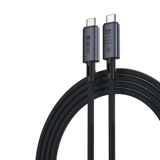Καλώδιο Δεδομένων και Φόρτισης USB-C - USB-C DEVIA EC641, 240W, 1μ, Μαύρο