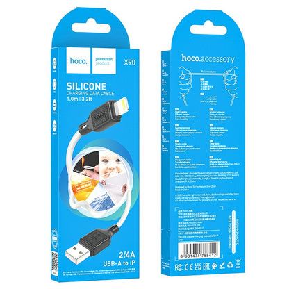 Καλώδιο Δεδομένων και Φόρτισης USB-A - Lightning HOCO X90, 18W, 1m, Λευκό