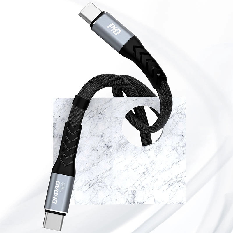 Καλώδιο Δεδομένων και Φόρτισης USB-C - USB-C Dudao L10C, 100W, 0.23m, Μαύρο