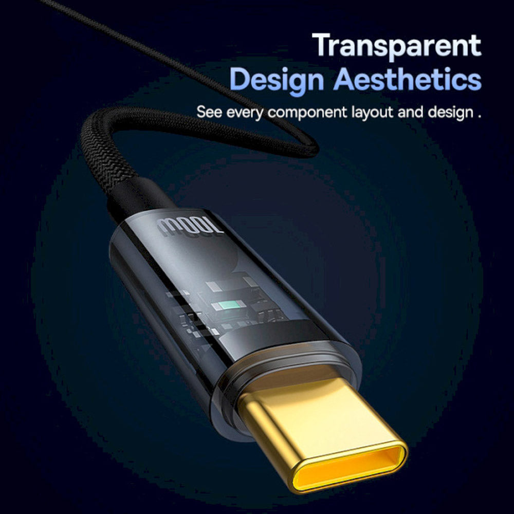 Καλώδιο Δεδομένων και Φόρτισης USB-C - USB-C Baseus Explorer, 100W, 1m, Μαύρο P10319703111-00