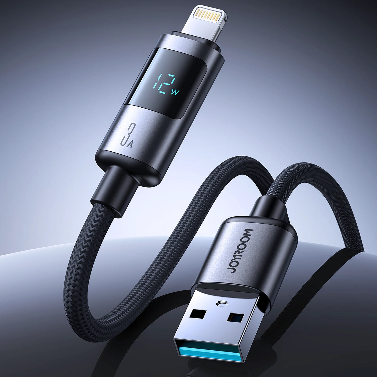 Καλώδιο Δεδομένων και Φόρτισης USB-A - Lightning Joyroom S-A16 Pro Prism Display, 12W, 1.2m, Μαύρο