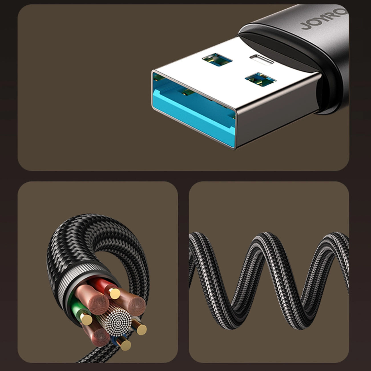Καλώδιο Δεδομένων και Φόρτισης USB-A - USB-C Joyroom S-A56 EnjoyX Angled, 20W, 1.2m, Μαύρο