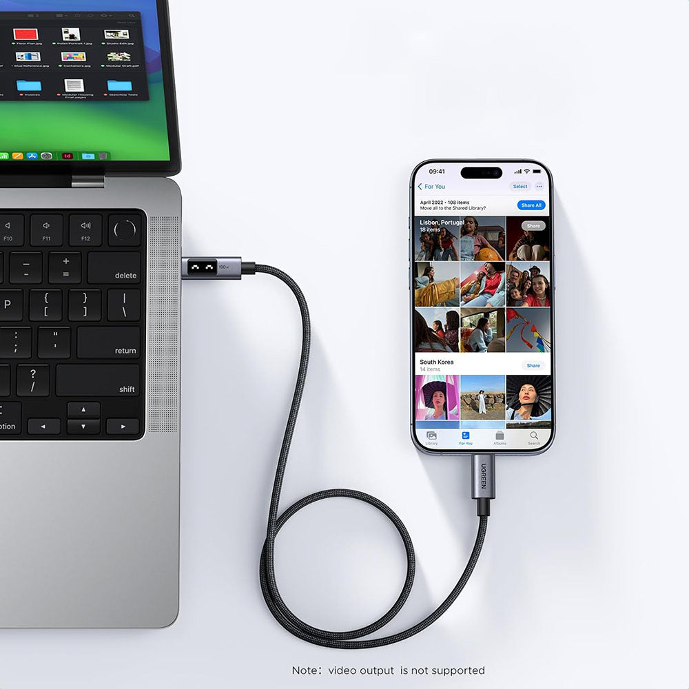 Καλώδιο Δεδομένων και Φόρτισης USB-C - USB-C UGREEN L509, 100W, 3m, Γκρι