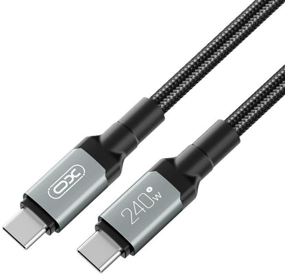 Καλώδιο Δεδομένων και Φόρτισης USB-C - USB-C XO Design NB-Q264A, 240W, 1m, Μαύρο