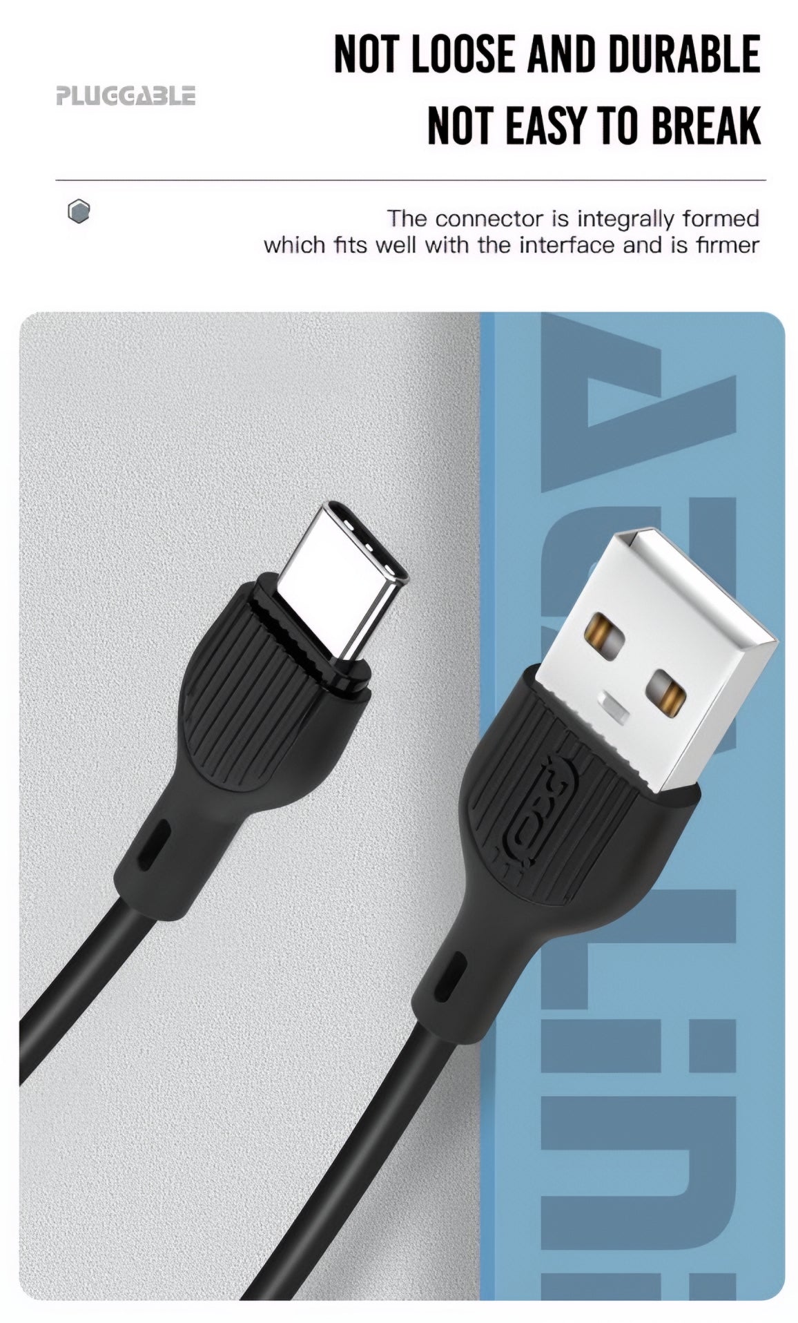 Καλώδιο Δεδομένων και Φόρτισης USB-A - USB-C XO Design NB200, 10W, 1m, Μαύρο