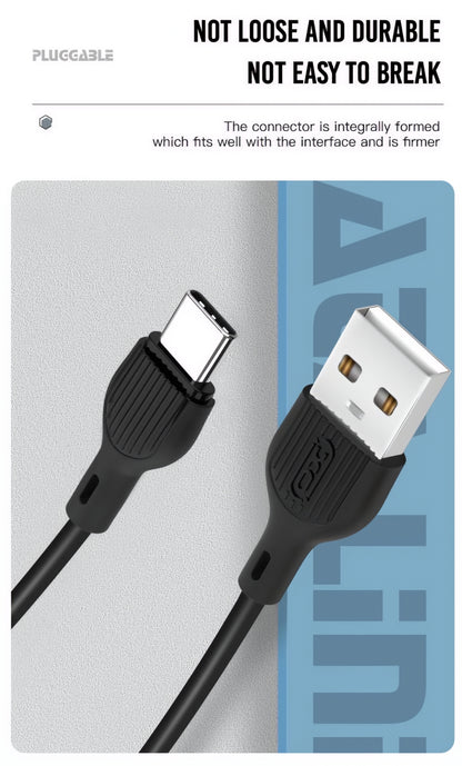 Καλώδιο Δεδομένων και Φόρτισης USB-A - USB-C XO Design NB200, 10W, 1m, Μαύρο