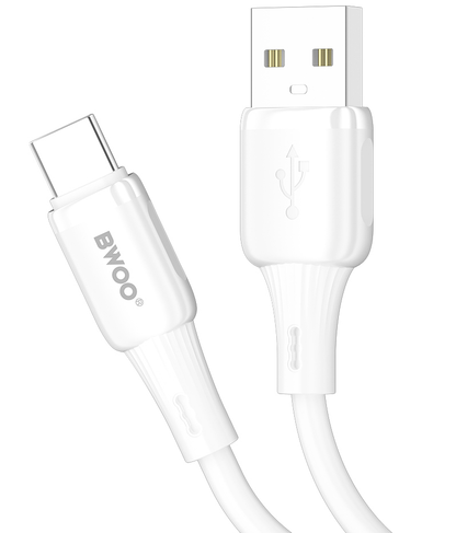 Καλώδιο Δεδομένων και Φόρτισης USB-A - USB-C BWOO X329C, 18W, 1μ, Λευκό