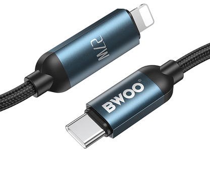 Καλώδιο Δεδομένων και Φόρτισης USB-C - Lightning BWOO X305 Display, 27W, 1μ, Μαύρο