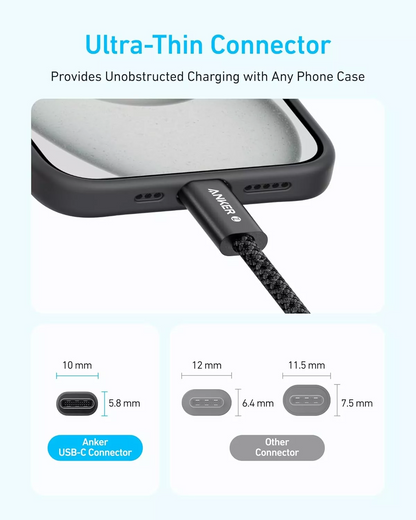 Καλώδιο Δεδομένων και Φόρτισης USB-C - USB-C Anker Zolo, 240W, 1.8m, Λευκό A8060H22