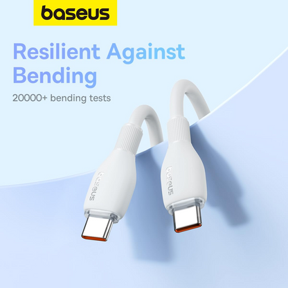 Καλώδιο Δεδομένων και Φόρτισης USB-C - USB-C Baseus Pudding, 100W, 1.2m, Λευκό P10355702221-00