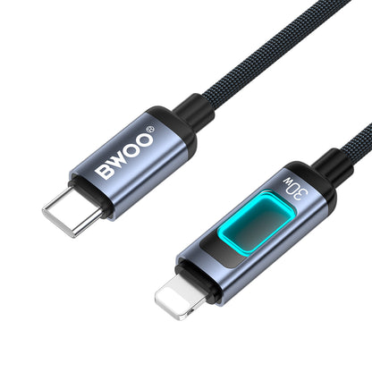 Καλώδιο Δεδομένων και Φόρτισης USB-C - Lightning BWOO X324CL Display, 30W, 1μ, Μαύρο