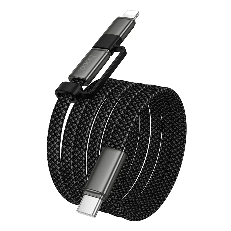 USB-C to Lightning / USB-C Data and Charging Cable HOCO X125, 60W, 1m, Black