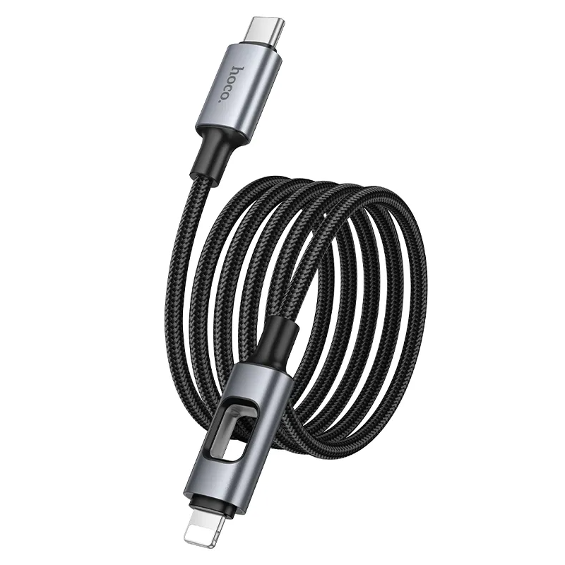 Καλώδιο Δεδομένων και Φόρτισης USB-C - Lightning HOCO U144 Led, 27W, 1.2m, Μαύρο