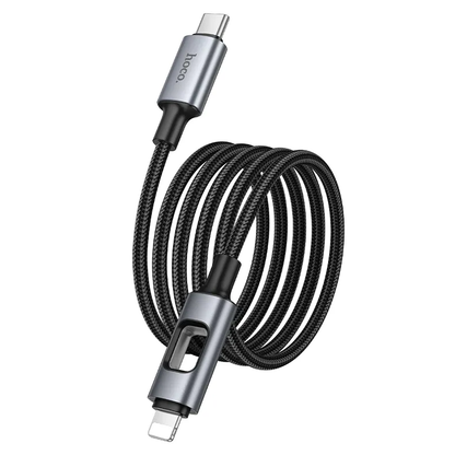Καλώδιο Δεδομένων και Φόρτισης USB-C - Lightning HOCO U144 Led, 27W, 1.2m, Μαύρο