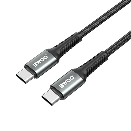 Καλώδιο Δεδομένων και Φόρτισης USB-C - USB-C BWOO BO-X288C-C, 60W, 1μ, Μαύρο