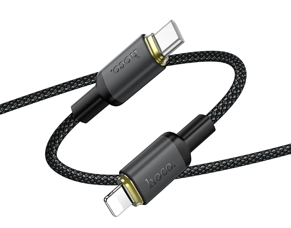 USB-C to Lightning Data and Charging Cable HOCO X128 Benefit, 30W, 1m, Black