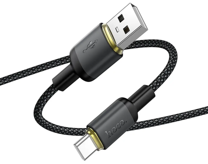 USB-A to USB-C Data and Charging Cable HOCO X128 Benefit, 36W, 1m, Black