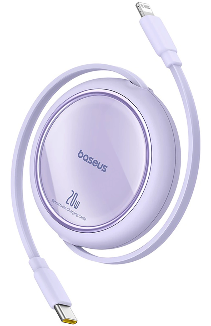 Καλώδιο Δεδομένων και Φόρτισης USB-C - Lightning Baseus Free2Pull Mini Retractable, 20W, Μωβ P10364501511-00