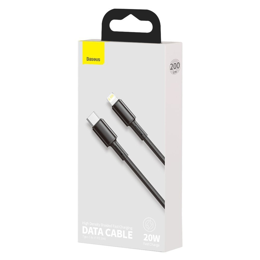 USB-C to Lightning Data and Charging Cable Baseus High Density Braided, 20W, 2m, Black CATLGD-A01