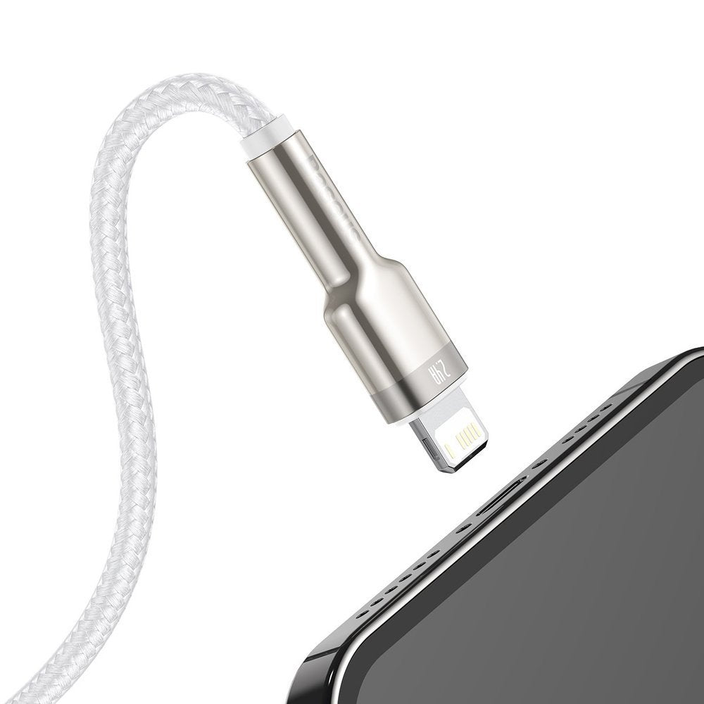 Καλώδιο Δεδομένων και Φόρτισης USB-A - Lightning Baseus Cafule Metal Series, 18W, 2m, Λευκό CALJK-B02