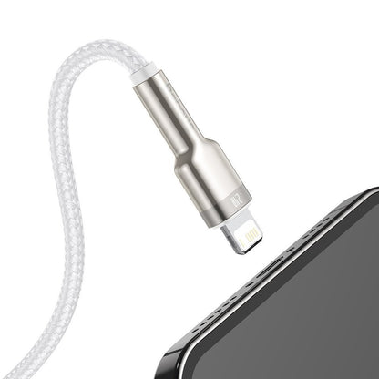 Καλώδιο Δεδομένων και Φόρτισης USB-A - Lightning Baseus Cafule Metal Series, 18W, 2m, Λευκό CALJK-B02