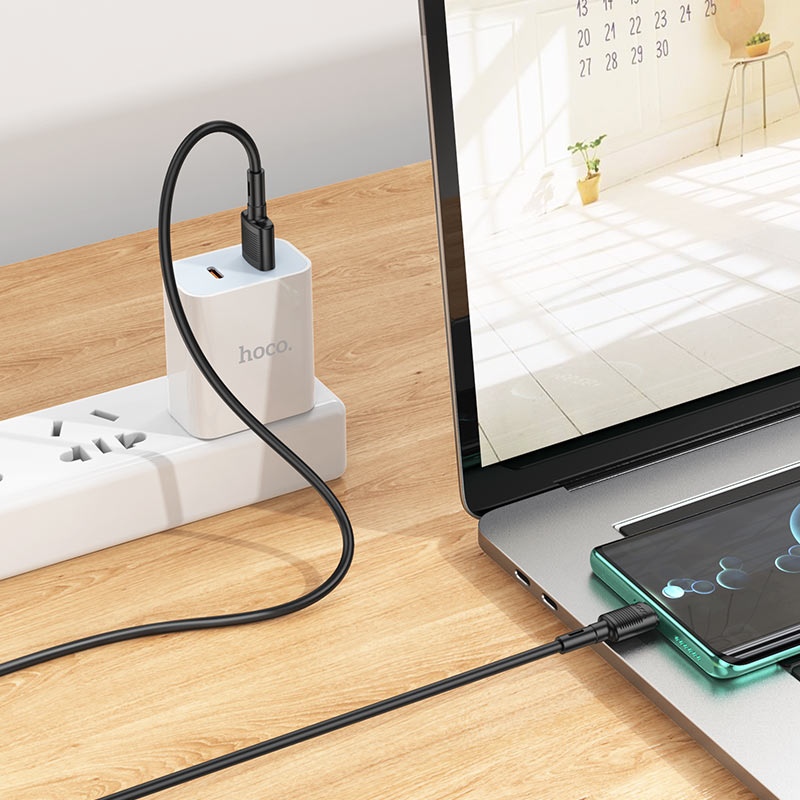 Καλώδιο Δεδομένων και Φόρτισης USB-A - USB-C HOCO X83 Victory, 20W, 1m, Μαύρο